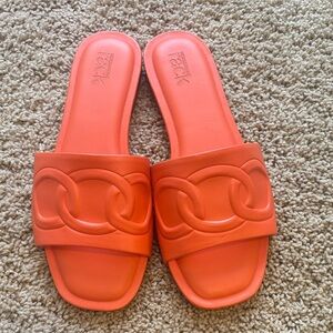 Nordstrom Rack Vibrant Orange Slide Sandals - Size 7